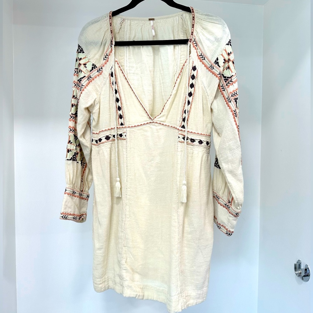 Free People Boho dress size Small S coverup swim cover up embroidered GUC